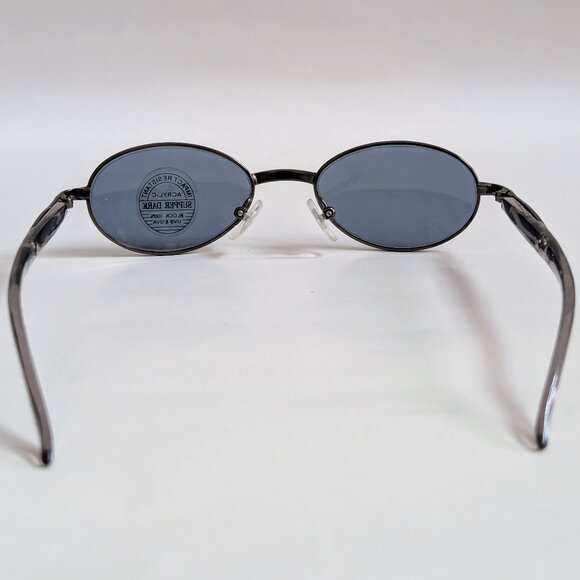 NWT Vintage 90's Small Oval Metal Combo Sport Sunglasses (D. Gunmetal) - Picture 4 of 5